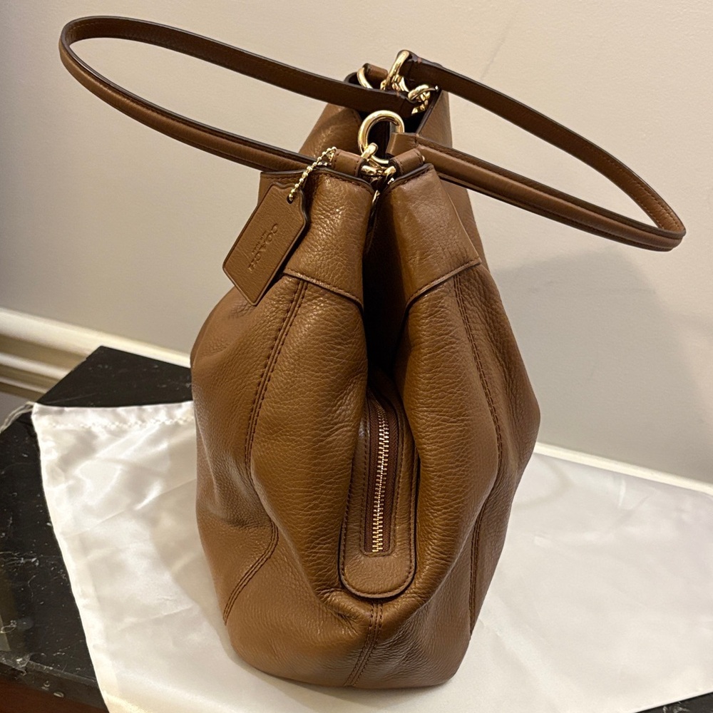 Coach Lexy Tan Leather Hobo Bag - Picture 4 of 11